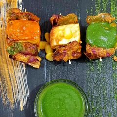 A picture of Tricolour Paneer tikka.