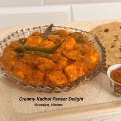 A picture of Creamy Kadhai Paneer Delight – A Special Sabzi for Chapati Lovers!.