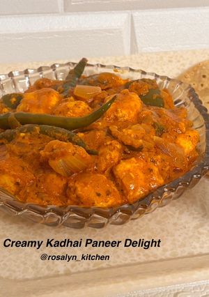 A picture of Creamy Kadhai Paneer Delight – A Special Sabzi for Chapati Lovers!.