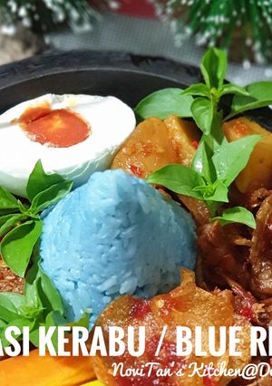 Foto resep 22. Nasi Kerabu / Blue Rice