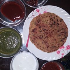 A picture of Thepla-methi thepla -fenugreek leaves.