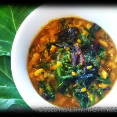 A picture of Swiss Chard with Bengal Gram Dal.