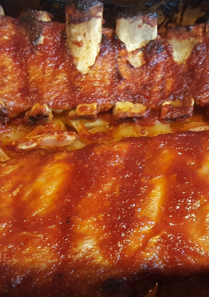 Una foto de Costillas con salsa barbacoa casera