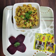 Macroni with maggi masala ae magic A picture of Macroni with maggi masala ae magic.
