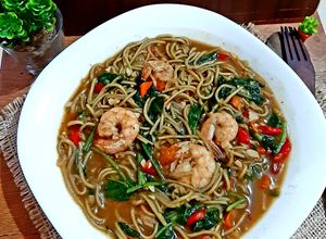 Foto resep Mie Kangkung Balacan Pedas