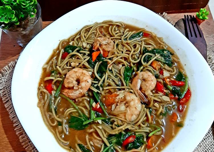 Mie Kangkung Balacan Pedas