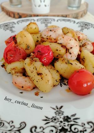 Una foto de Gnocchi con gambas