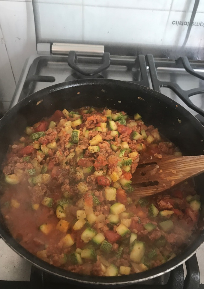 Una foto de Calabacitas con longaniza