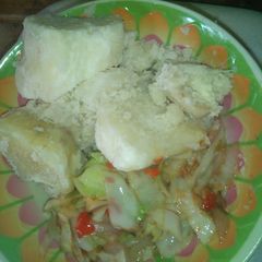 Boil yam & cabbage sauce A picture of Boil yam & cabbage sauce.