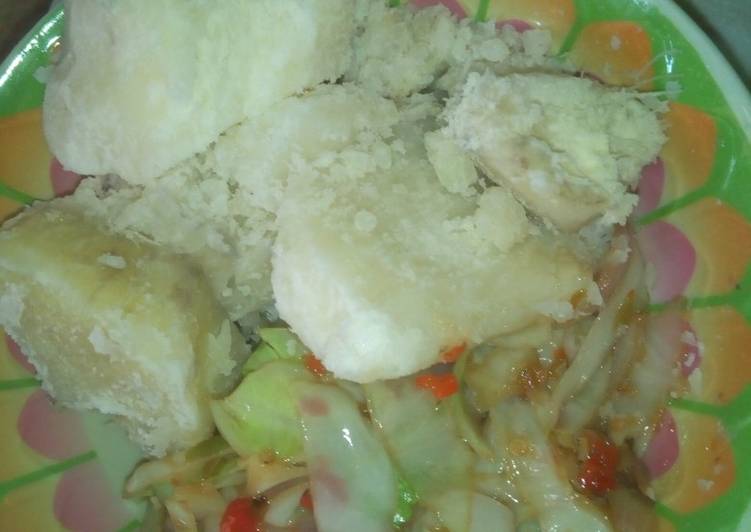 Steps to Make Super Quick Homemade Boil yam &amp; cabbage sauce