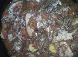 Una foto de Bistec de cochino al horno en salsa