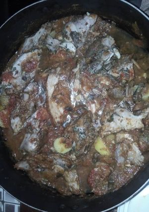 Una foto de Bistec de cochino al horno en salsa