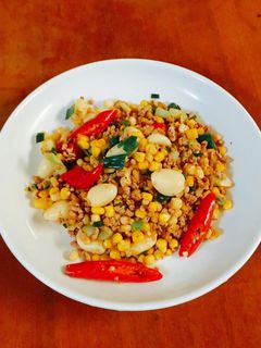 玉米炒肉末 的食譜成品照片