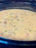 Corn chowder with ham or bacon