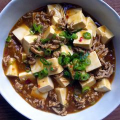 A picture of Mabo Dofu (Tofu) Japanese Style.