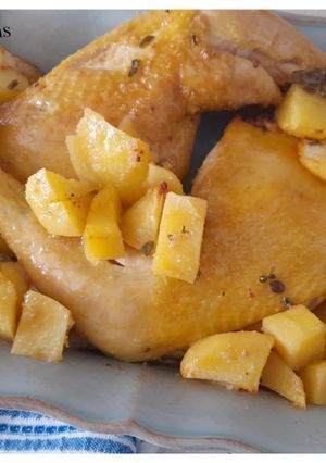 Foto principal de Pollo asado -receta sencilla en horno-