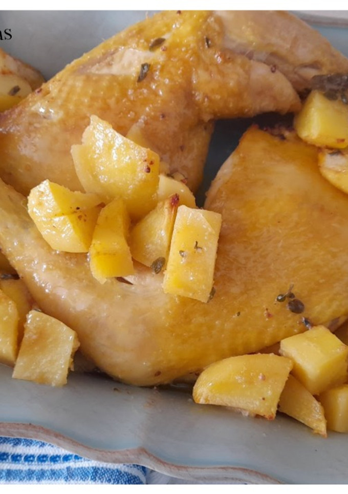 Una foto de Pollo asado -receta sencilla en horno-