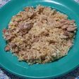 Arroz con sardinas y huevo revuelto