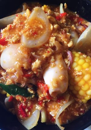 Foto resep Cumi jagung saus padang