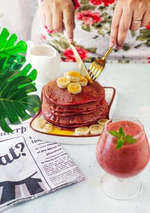 A picture of Beetroot pancakes.
