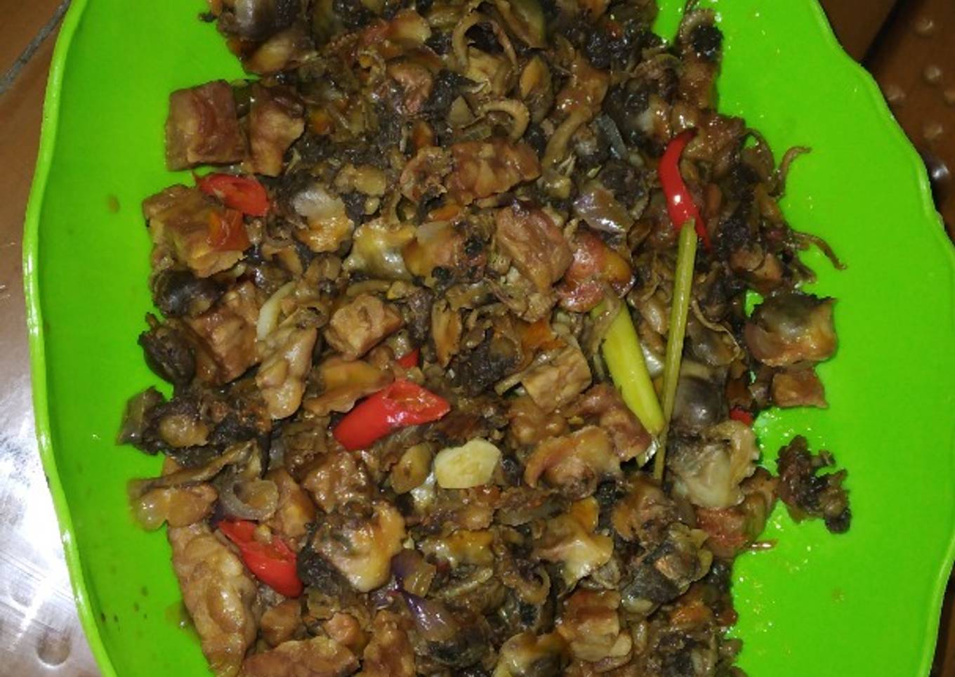 Tumis kerang tempe pedas manis