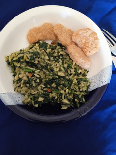 Una foto de Arroz con espinacas