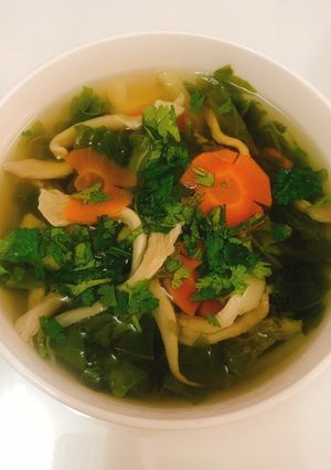 Hình của món Canh cải nấm bào ngư.