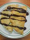 Crepas dulces de avena con kiwi y chocolate