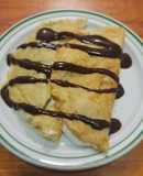 Crepas dulces de avena con kiwi y chocolate