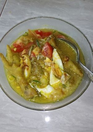 Foto resep Soto ayam ceker bumbu kuning