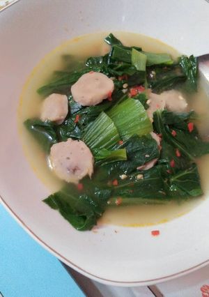 Foto resep Sawi bakso seger