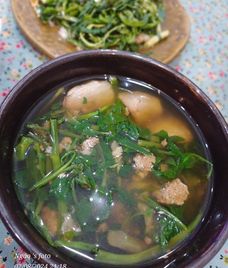 canh khoai sọ rau muống