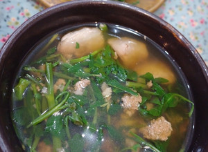Hình của món Canh cua nấu khoai sọ, rau muống, rau ngổ.