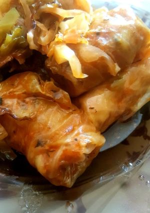 O poză a rețetei Sărmăluțe din carne de porc în foi de varză acră.