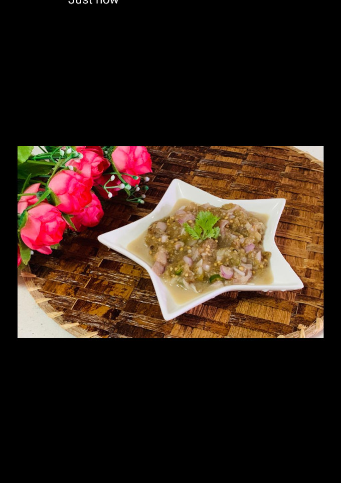 சுட்ட கத்தரிக்காய் சம்பால் (Sutta kathirikaai sambal recipe in tamil) செய்முறை முக்கிய புகைப்படம்