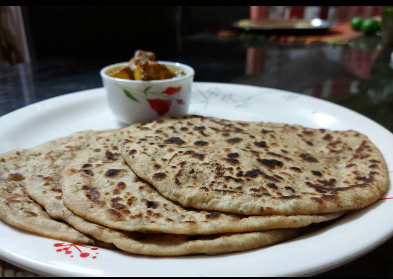 Healthy green moong paratha