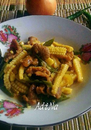 Foto resep Tumis daging putren cabe ijo