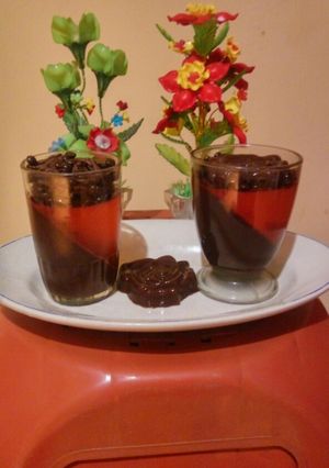 Foto resep Choco stowberry silky puding