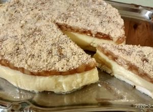Vaníliás almatorta sütés nélkül recept fotója