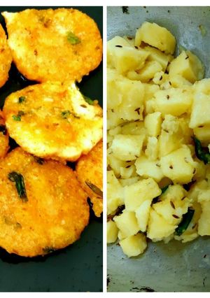 उपवासाची बटाट्याची भाजी आणि साबुदाण्याची टिक्की (batatyachi and sabudana tikki recipe in marathi) रेसिपी चे मुख्य फोटो