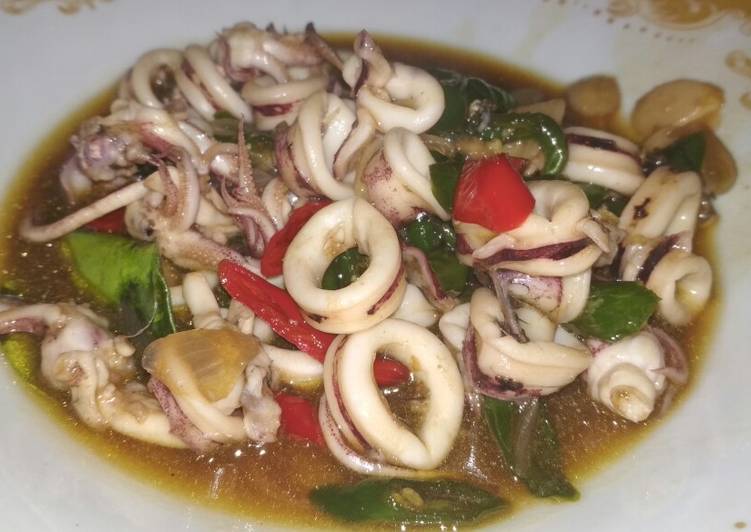 Oseng cumi,,saus teriyaki