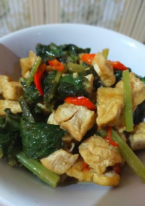 Foto resep Tumis sawi tahu putih