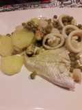 Merluza con mariscos en papillote