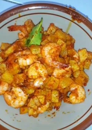 Foto resep Kentang udang balado sederhana tanpa tomat