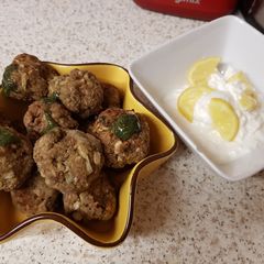 A picture of My Lamb Meat and Mint Balls.