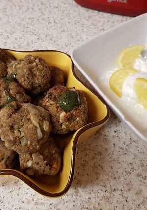 A picture of My Lamb Meat and Mint Balls.