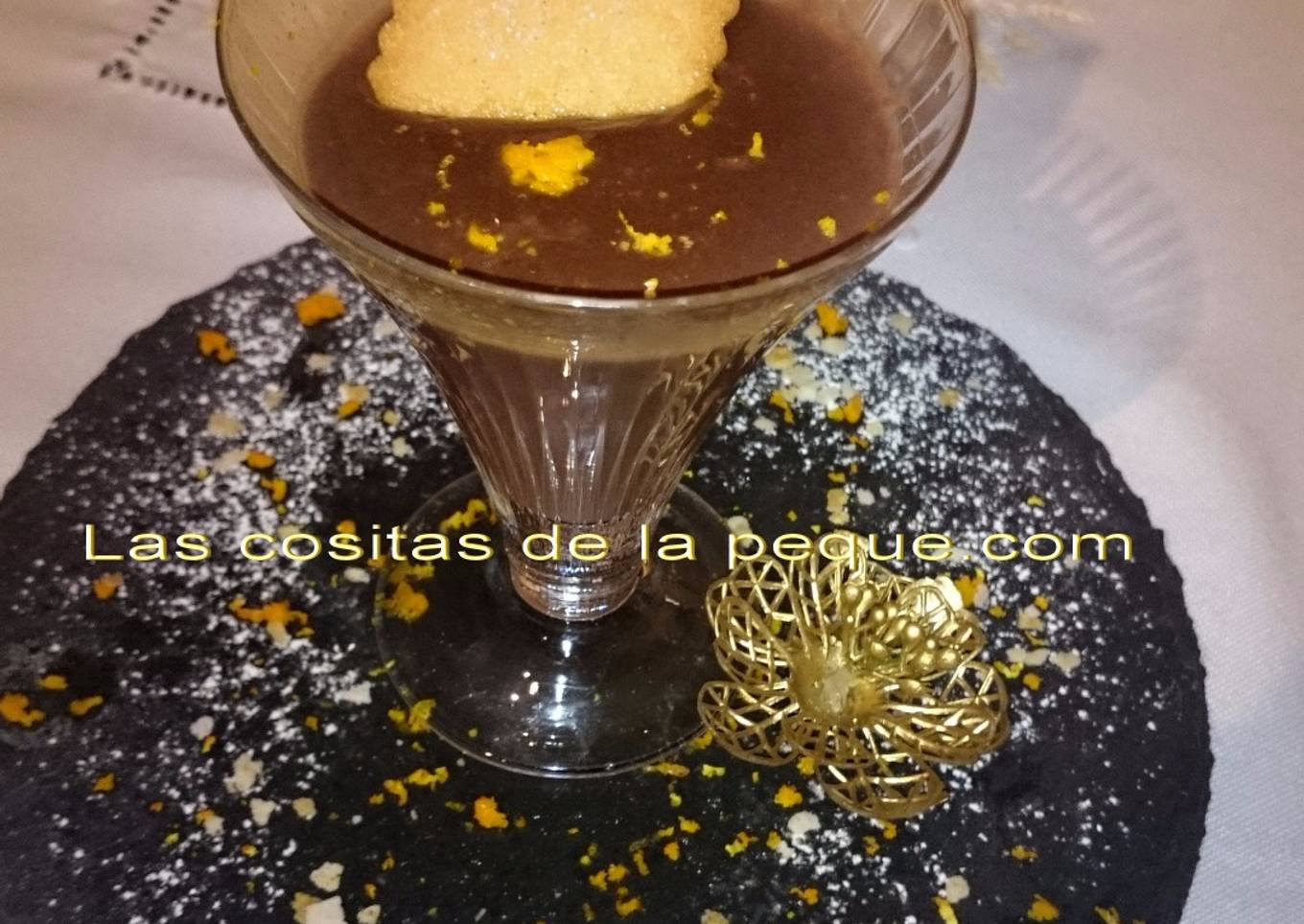 Natillas de chocolate y naranja con thermomix
