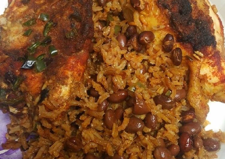 Easiest Way to Make Ultimate Pink Beans, Rice and Chicken; Oven