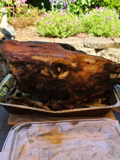 A picture of Smoked Cow Head "Smoked Cabeza".