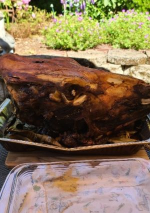 A picture of Smoked Cow Head "Smoked Cabeza".